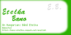 etelka bano business card